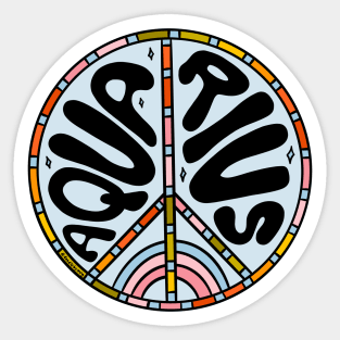 Aquarius Peace Sign Sticker